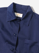 Blue Garbardine Work Jacket Button Up Collared Outerwear Le Mont St Michel Clothing 