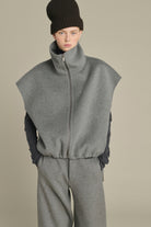 Gris Clair Juno Womens Zp Up Vest Soeur Clothing