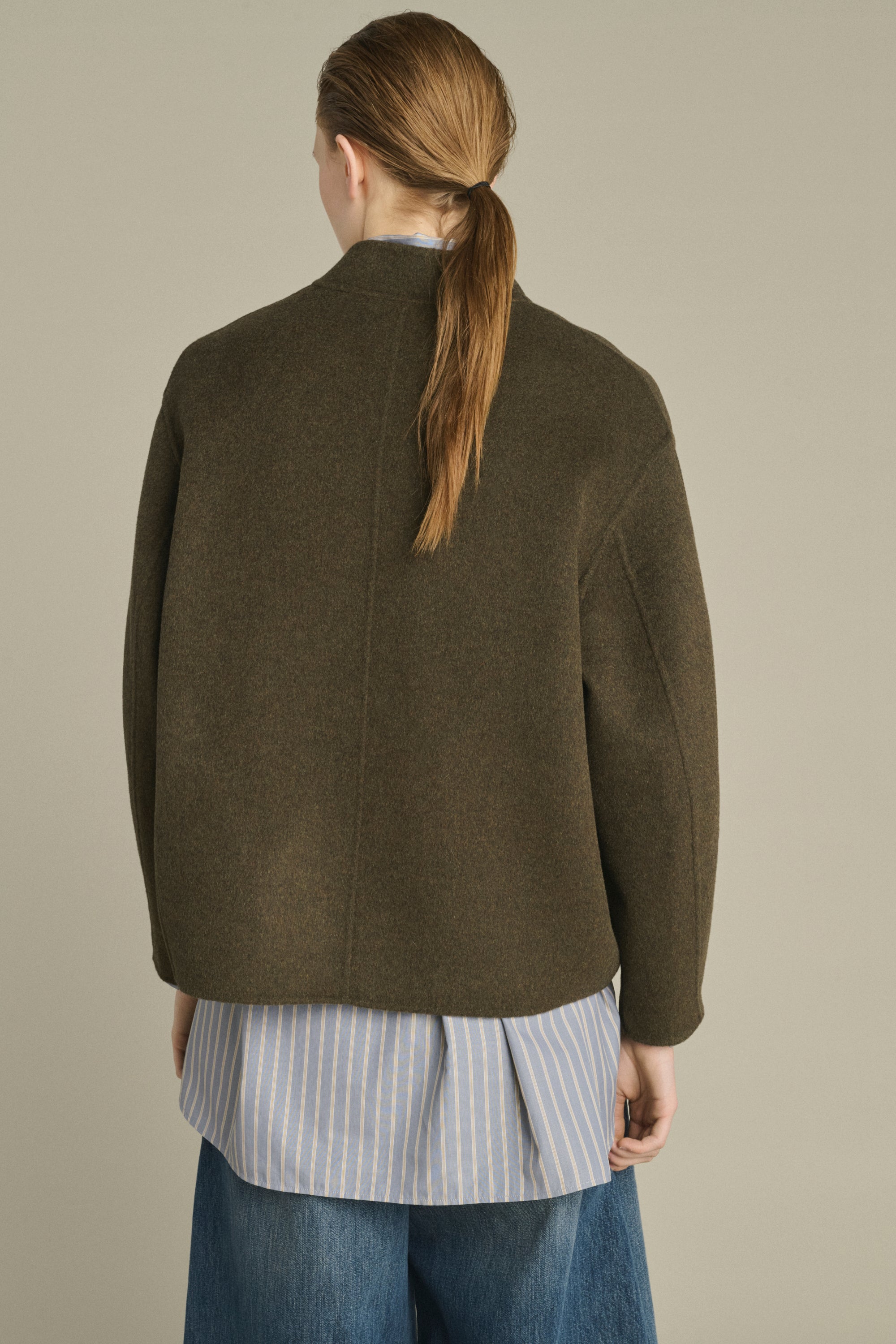 Kaki Chine Windsor Womens Outerwear Wool Jacket Soeur Clothing