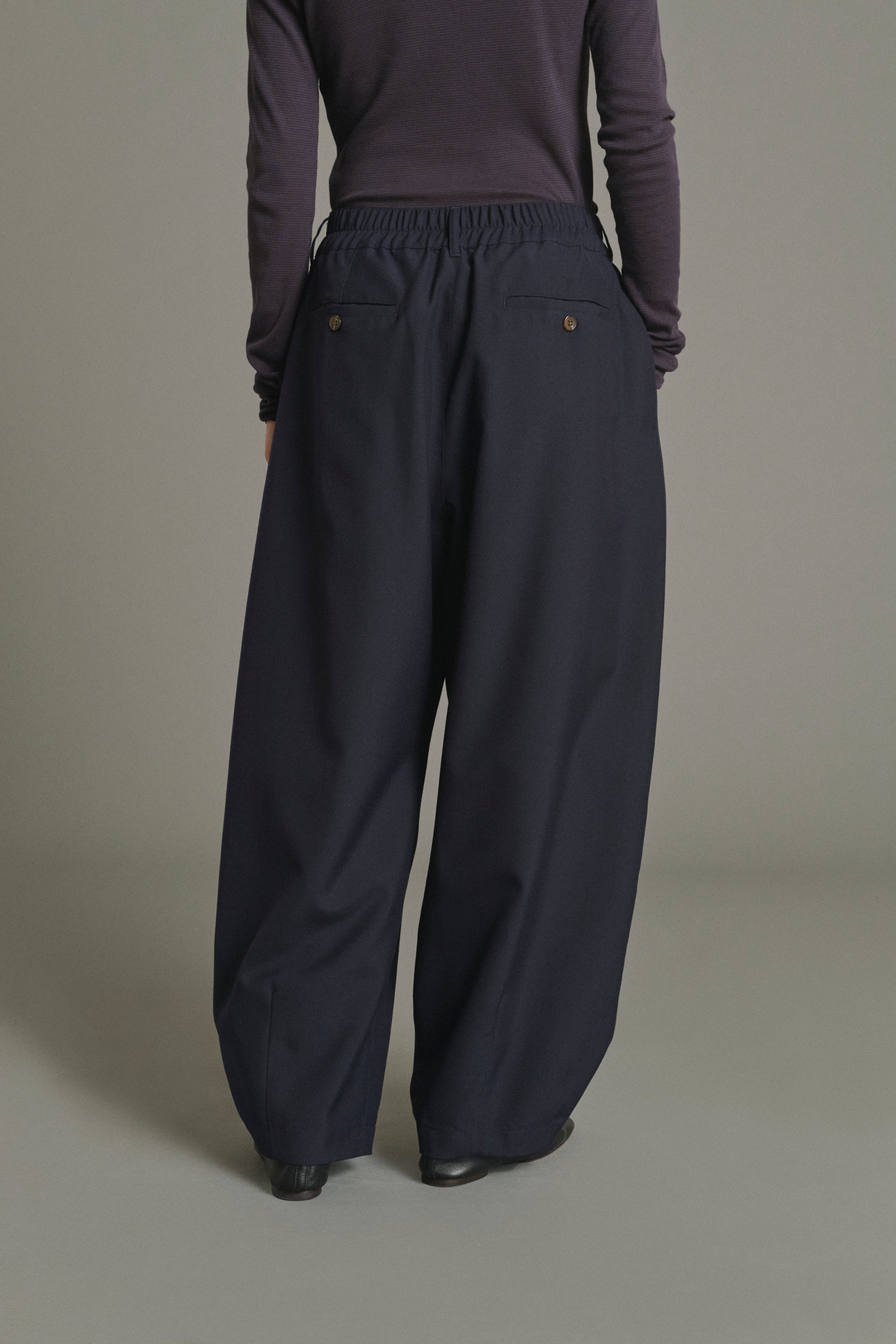 Bleu Nuit Vernon Womens Relaxed Fit Elastic Trouser Pants Soeur 