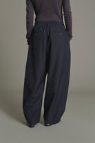 Bleu Nuit Vernon Womens Relaxed Fit Elastic Trouser Pants Soeur 