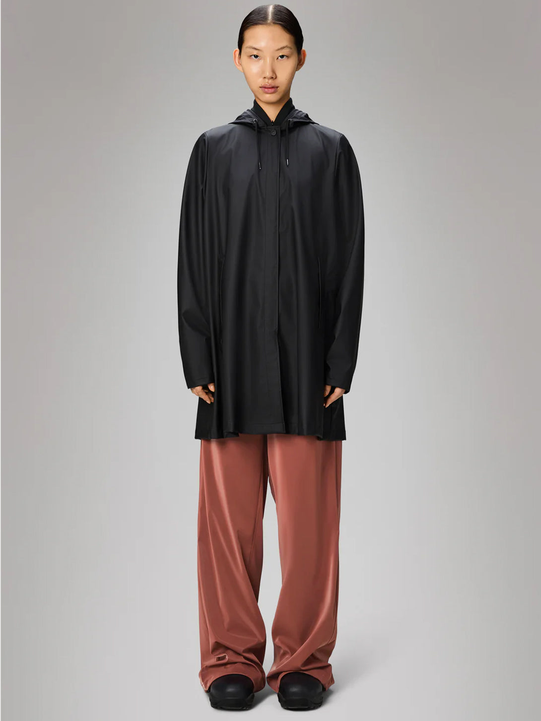 Black Suva Vision Softshell A Line W Jacket Womens Long Outerwear Weatherproof Jacket Rains