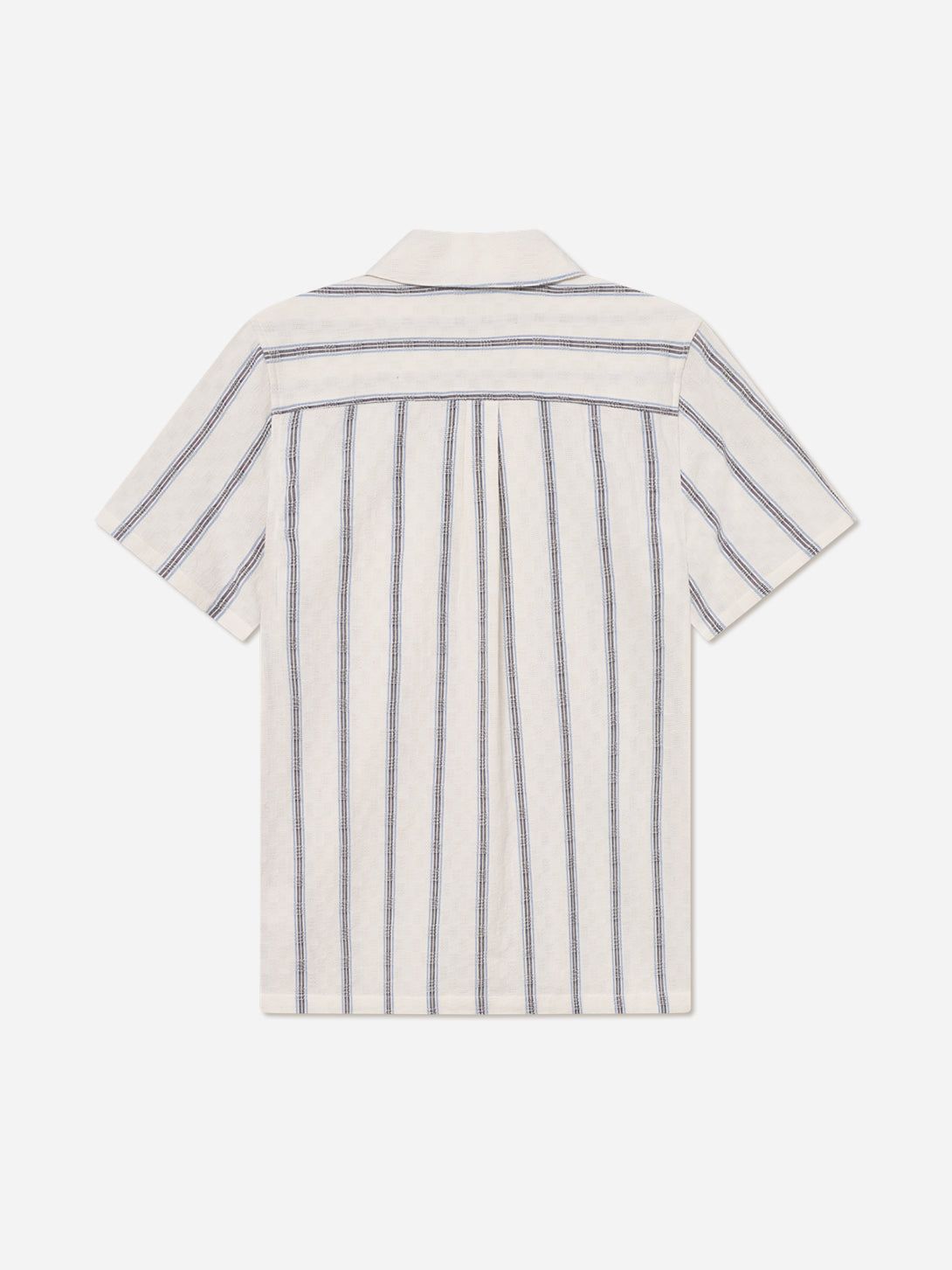 Light Ivory Lukas Check SS Dobby Shirt Les Deux Short Sleeve Camp Collar Shirt 