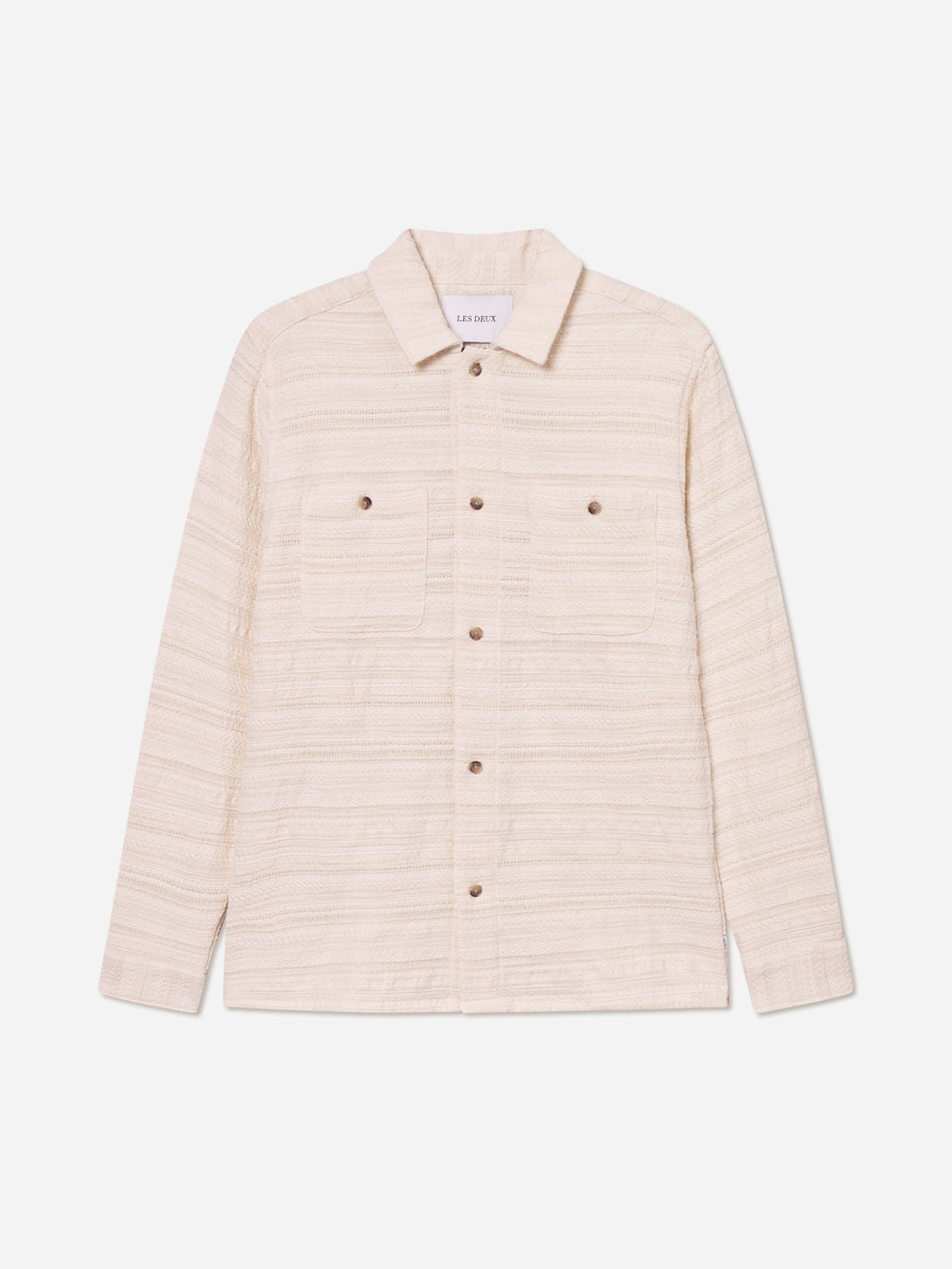 Ivory Jonas Structured Stripe Overshirt Mens Collared Overshirt Les Deux 