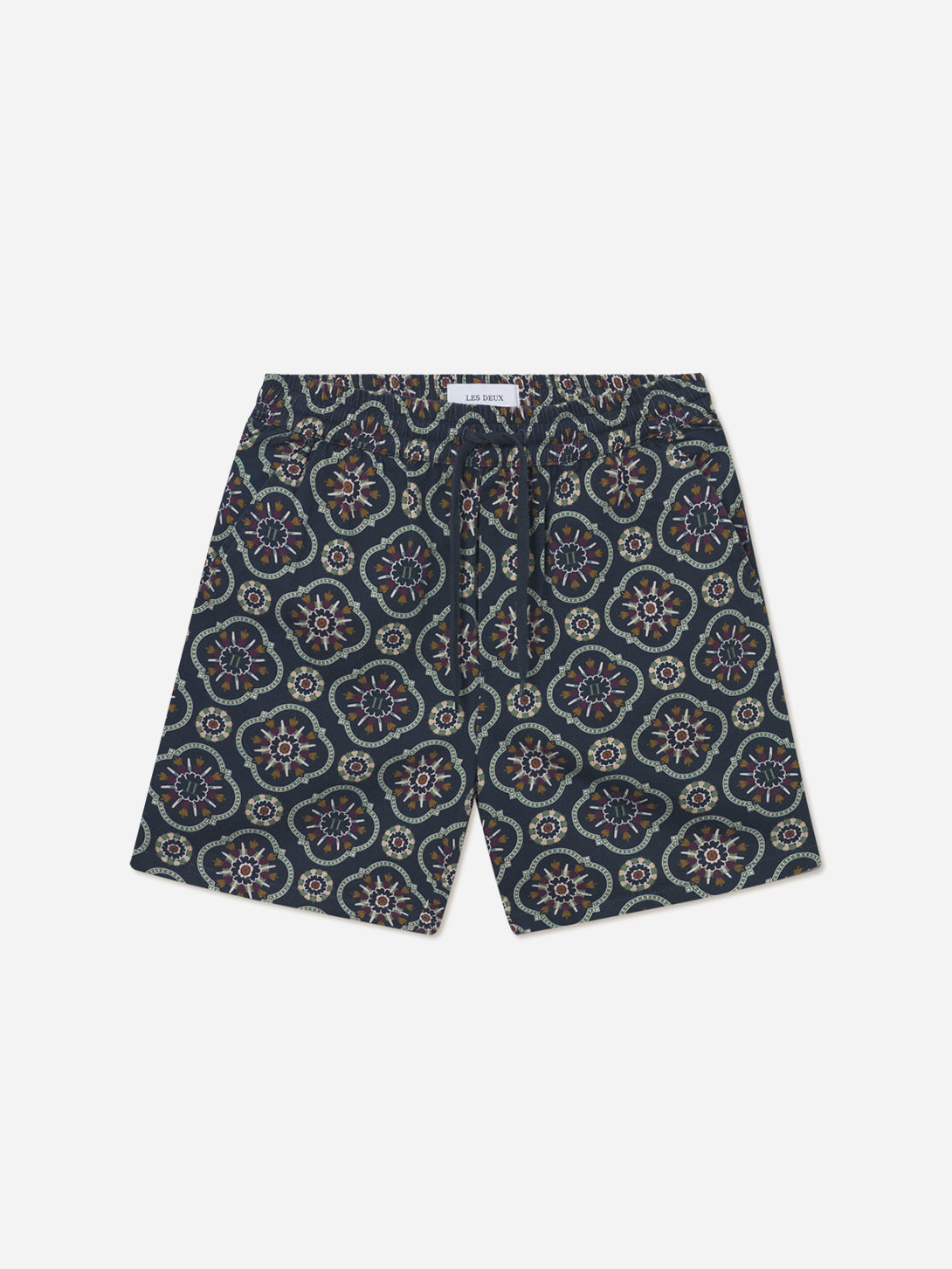 Dark Navy Otto AOP Tapestry Shorts Les Deux Drawstring Shorts 