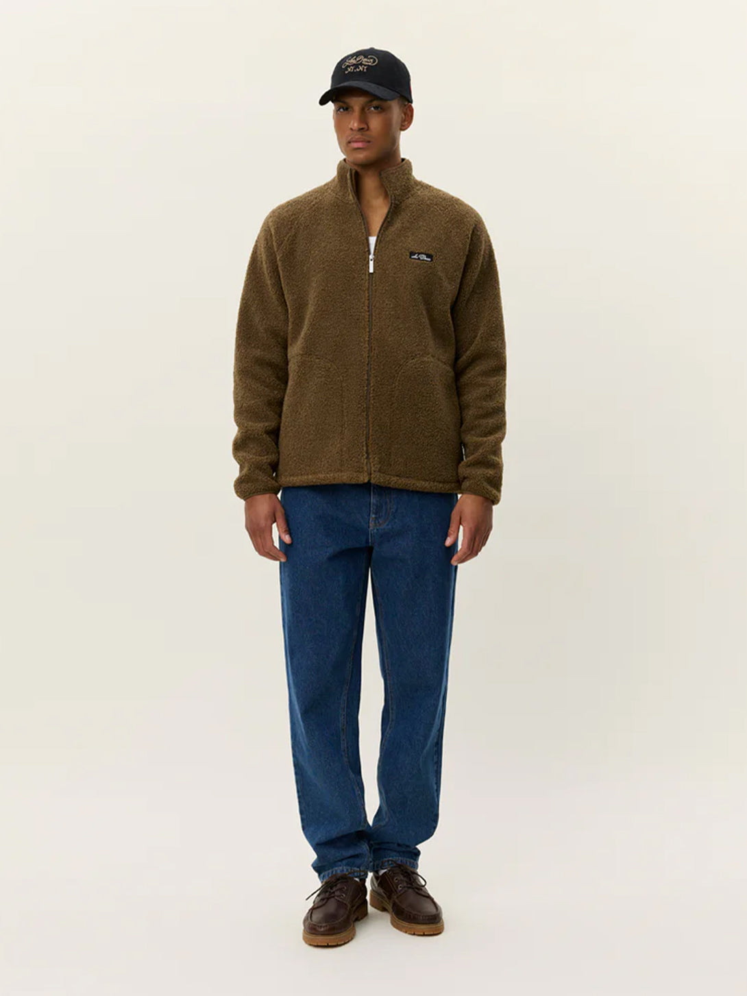 Teak Creed Teddy Jacket Mens Fleece Les Deux Zip Up Jacket Mens Outerwear 