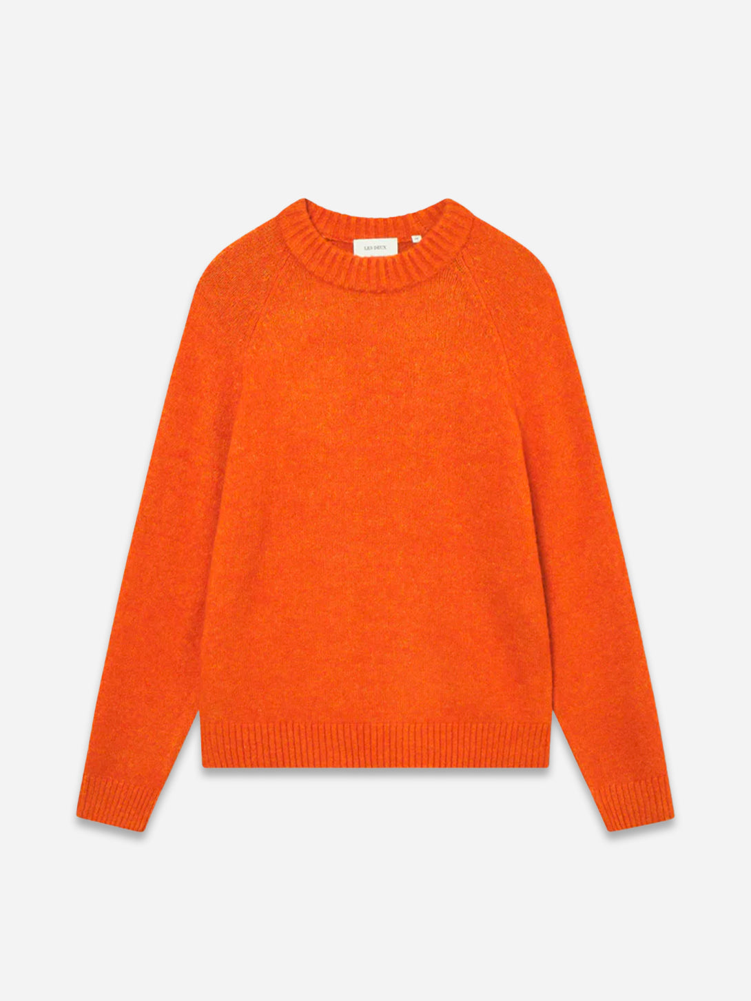 Gold Flame Gilbert Crewneck Knit Mens Long Sleeve Les Deux Pullover Sweater Orange Chunky Collar 
