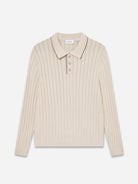 Ivory Bogart Rugby Polo Knit Mens Les Deux Knit Polo Long Sleeve Shirt 