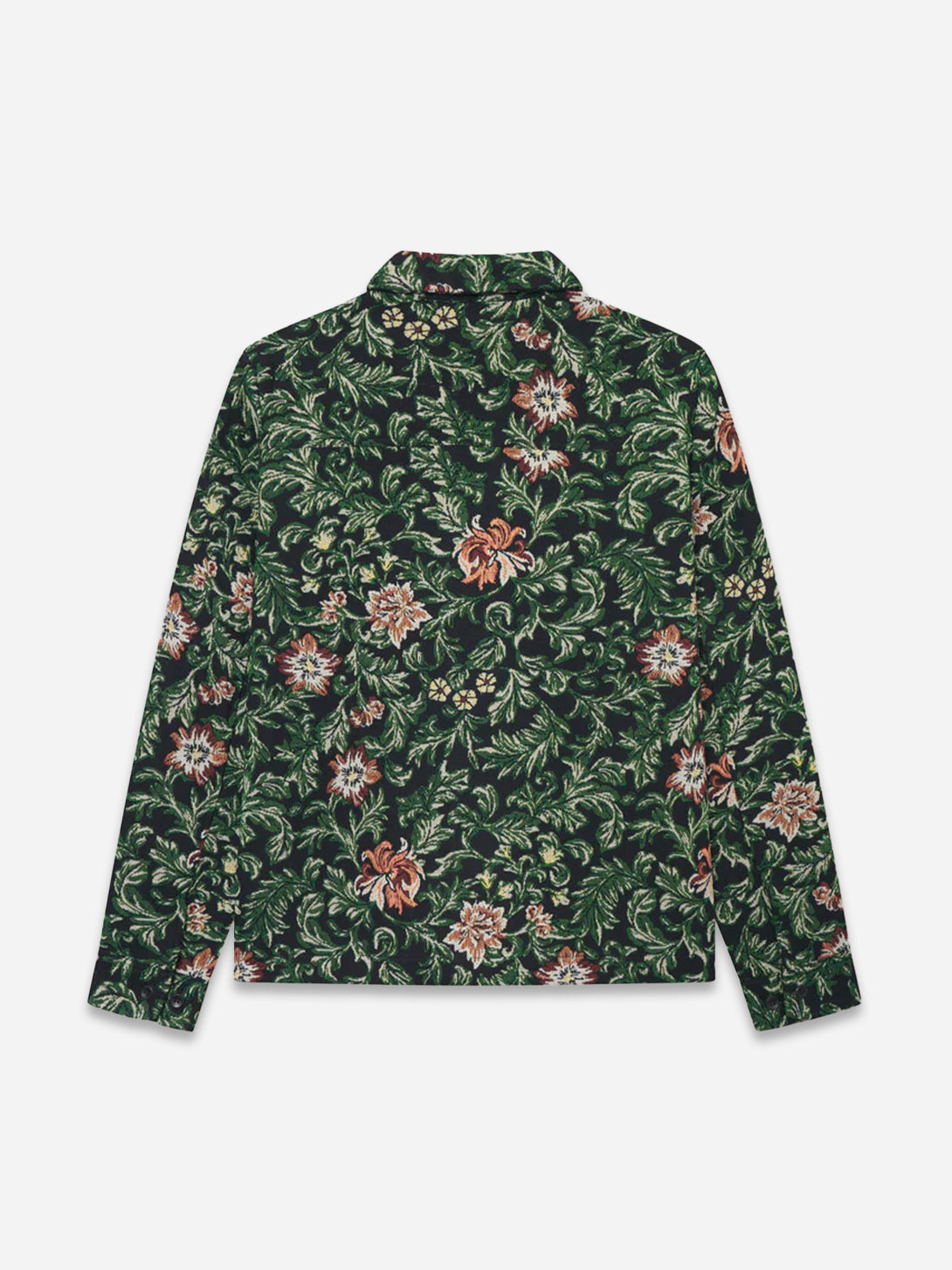 Black Jaiden Flower Jacquard Overshirt Les Deux Mens Collared Overshirt Floral Pattern