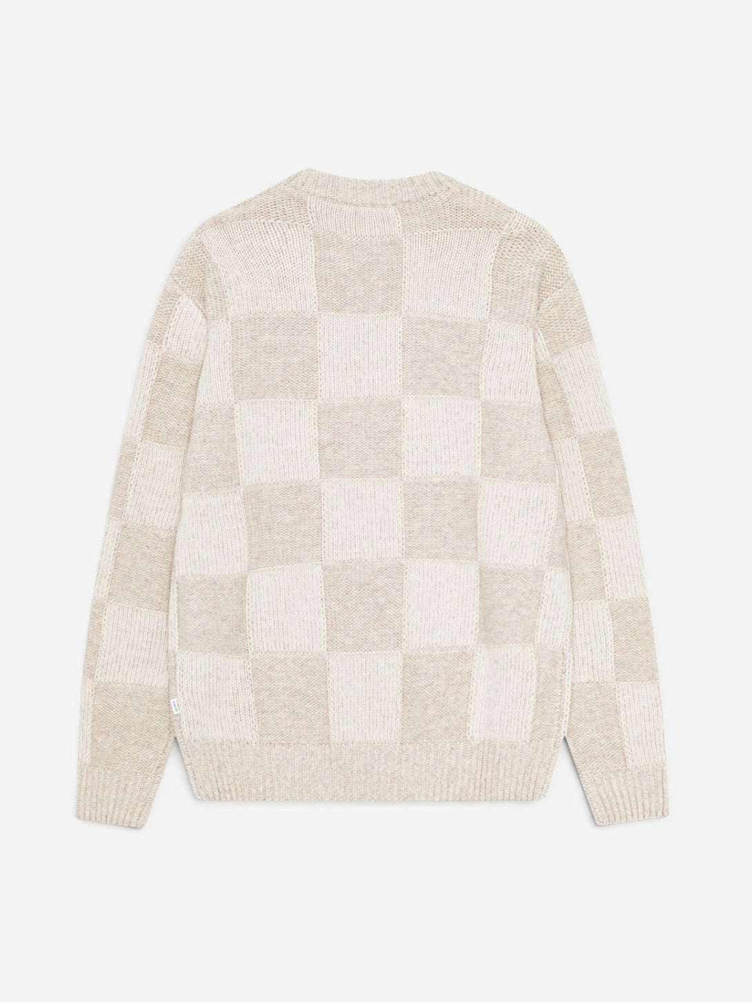 Eggnog White Check Knit Mens Checkered Knit Sweater Pullover Les Deux 