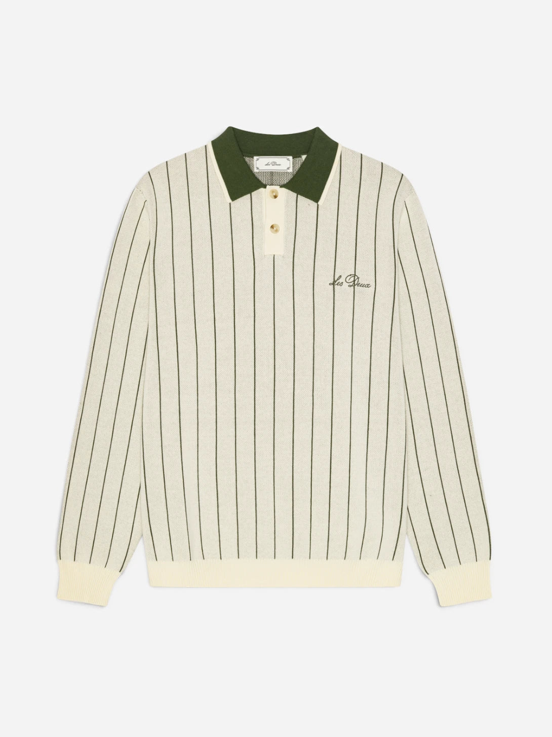 Ivory Signature Knitted LS Polo Mens Les Deux Long Sleeve Knit Polo 