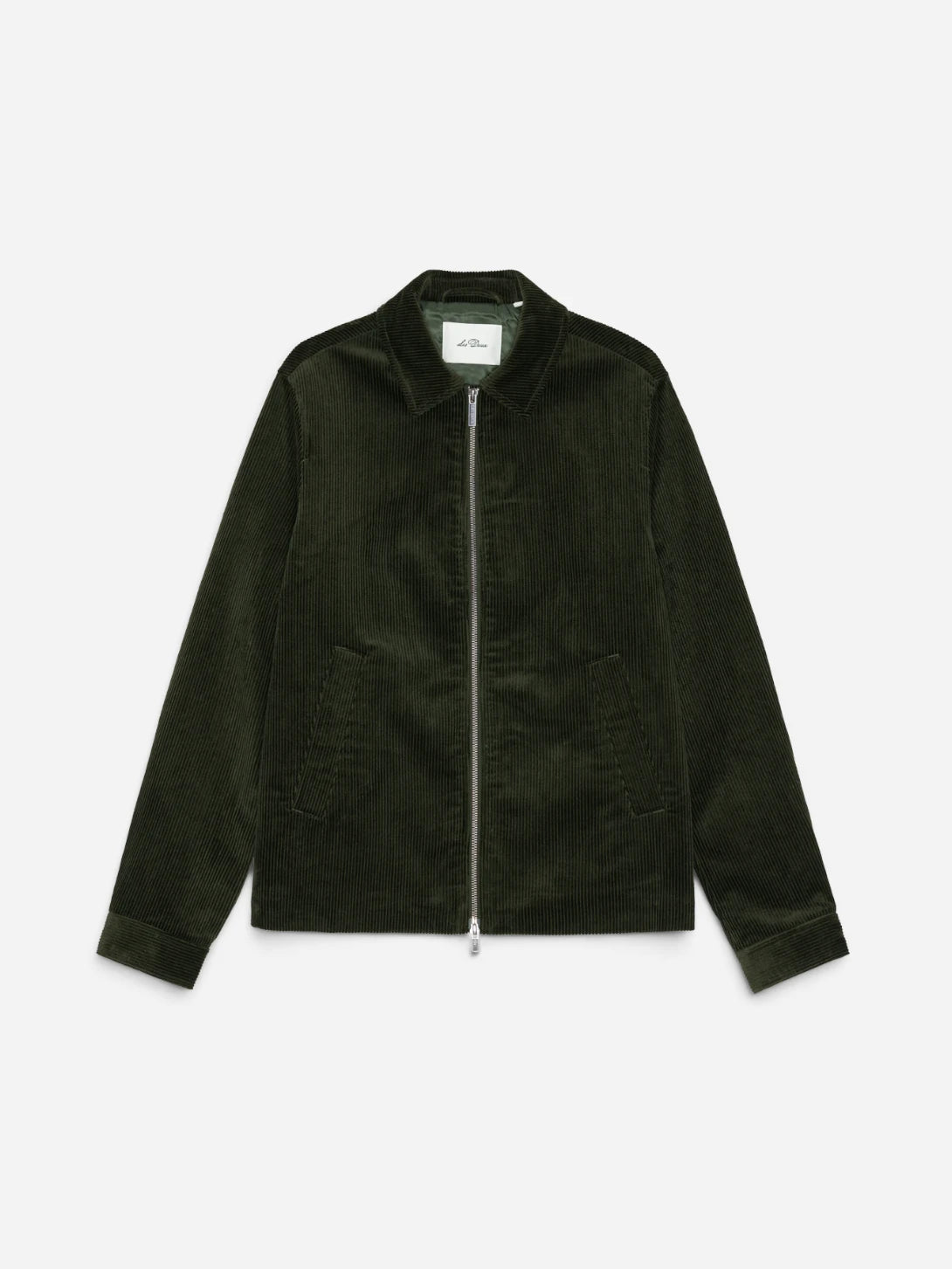 Rosin Green Corduroy Zipper Coach Jacket Mens Corduroy Zip Up Jacket Les Deux