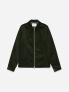 Rosin Green Corduroy Zipper Coach Jacket Mens Corduroy Zip Up Jacket Les Deux