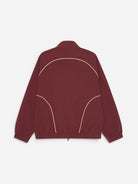 Chocolate Truffle Red Seersucker Track Jacket Mens Zip Up Jacket Les Deux 