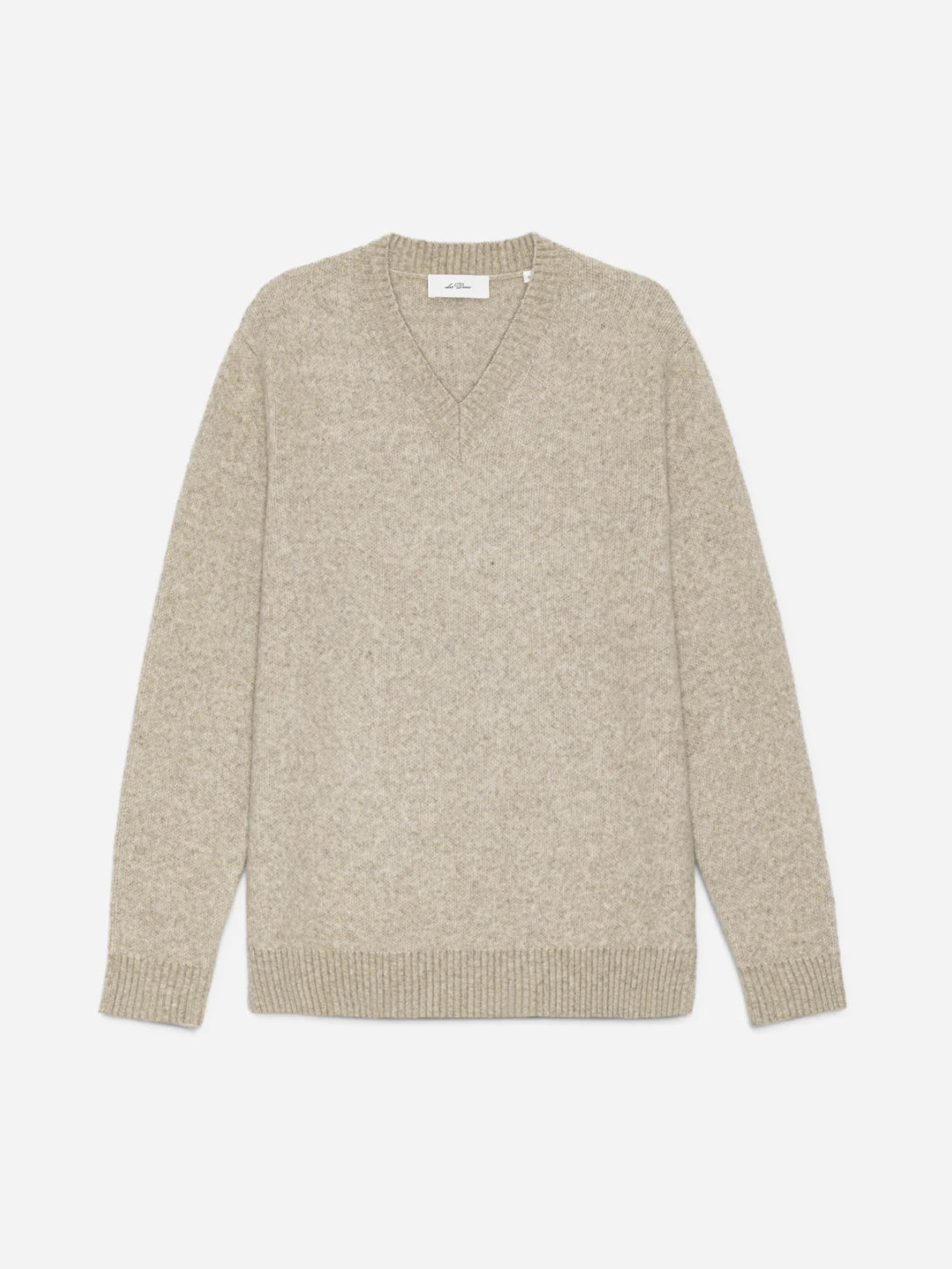 Light Sand Melange Melange V Neck Knit Mens V Neck Knit Sweater Les Deux