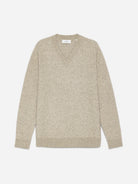 Light Sand Melange Melange V Neck Knit Mens V Neck Knit Sweater Les Deux