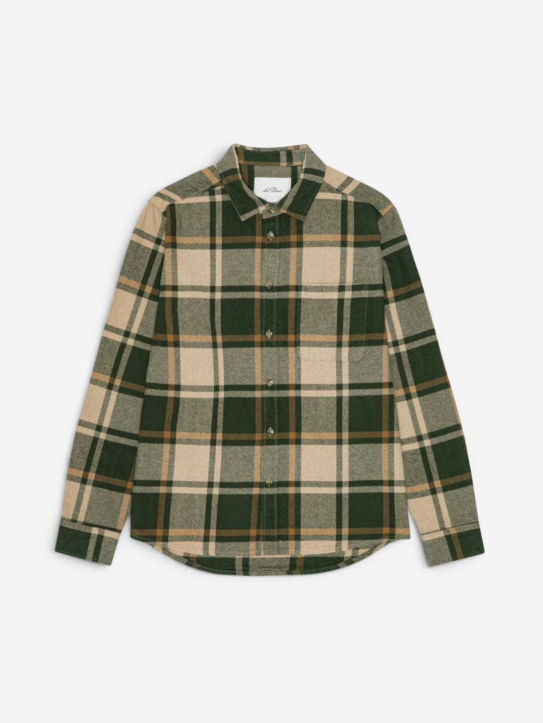 Rosin Green Check Flannel Shirt Mens Les Deux Flannel Woven Shirt 