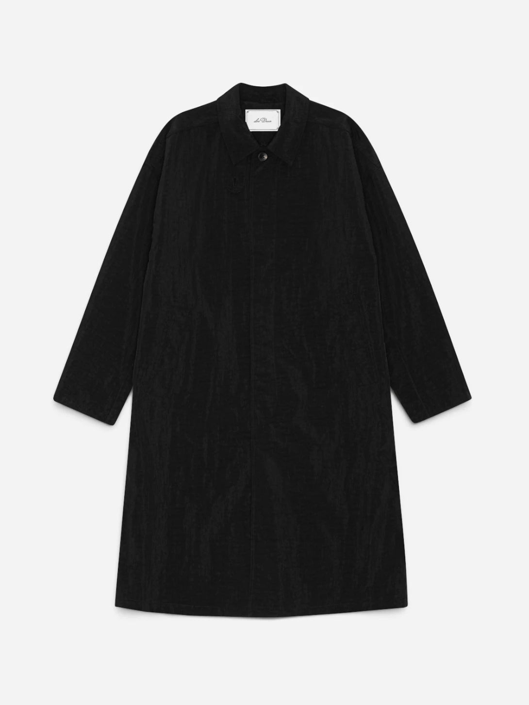 Black Shiny Coat Mens Long Coat Les Deux 