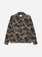 Dark Sand Rose Jacquard Overshirt Mens Overshirt Jacket Zip Up Les Deux Outerwear