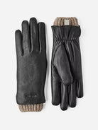 Black Tiril Womens Leather Winter Gloves Hestra 