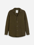Olive Turtle Waffle Cuba Long Sleeve Mens Waffle Knit Camp Collar Shirt OAS