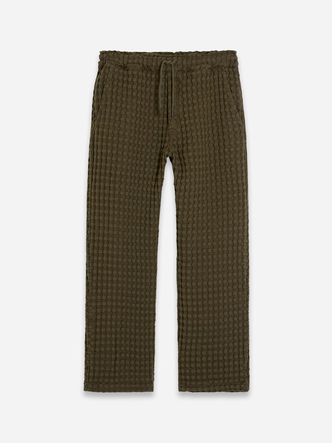 Olive Turtle Ayora Waffle Pants Mens Waffle Knit Drawstring Pants OAS