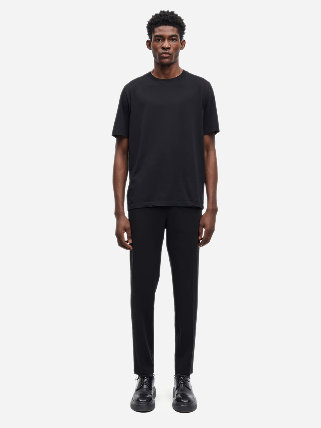 Black Smithy Trousers Mens Samsoe Samsoe Black Elastic Waistband Trousers 