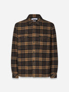 Turkish Coffee CH Sacastor X H Overshirt Mens Samsoe Samsoe Overshirt Collared Brown Check 