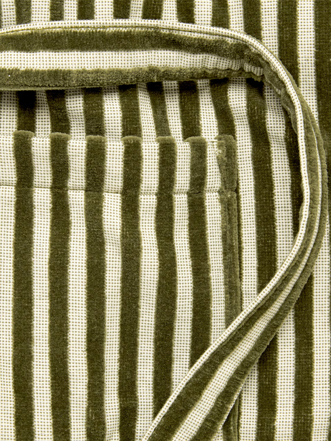 Green Stripe Korto Robe Unisex Striped Green OAS Robe