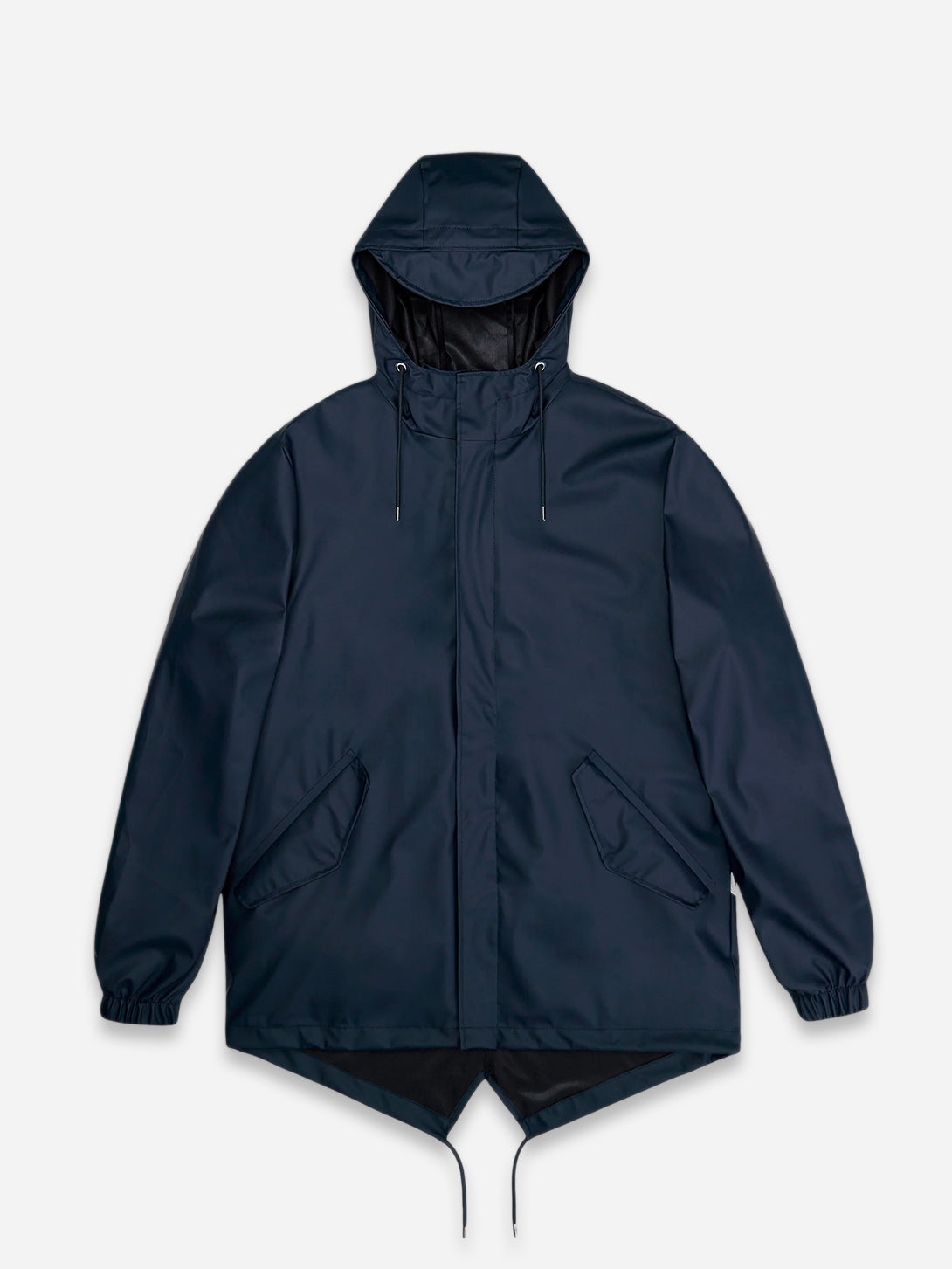 Navy Fishtail Jacket Light Shell Outerwear Hooded Zip Up Rains 