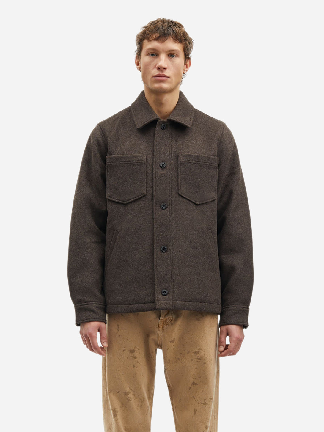 Chocolate Torte Pally Shirt Jacket Samsoe Samsoe Mens Heavy Overshirt Brown
