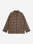 Brown Villac Workwear Jacket Womens Button Up Wool Jacket 