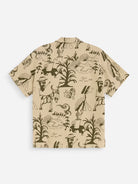 Poplan Cuba Shirt Mens Camp Collar Pattern Short Sleeve Shirt Linen OAS