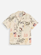 Paradox Cuba Shirt Mens Camp Collar Pattern Short Sleeve Shirt Linen OAS