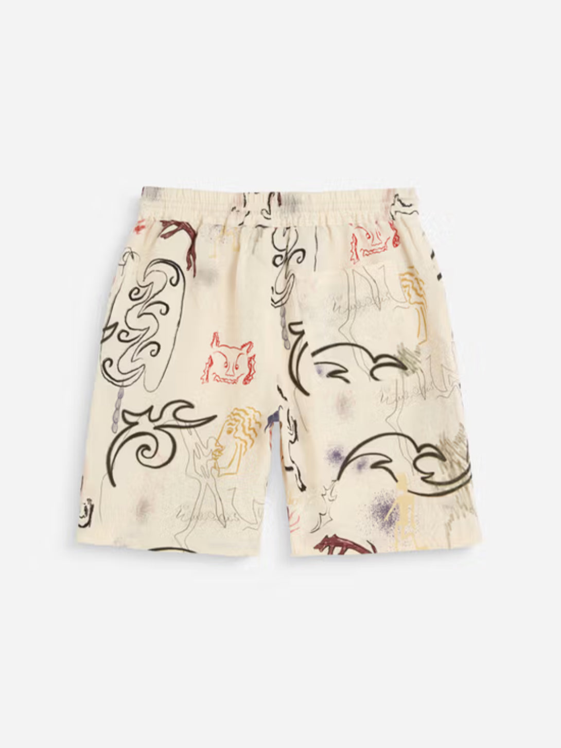 Lt Multi Nicola Shorts Mens Drawstring Linen Pattern Shorts OAS