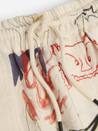 Lt Multi Nicola Shorts Mens Drawstring Linen Pattern Shorts OAS