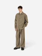 Bronze Brown Eco Relaxed Chevron Shirt Mens Herringbone Button Up Woven Shirt Krost Clothing