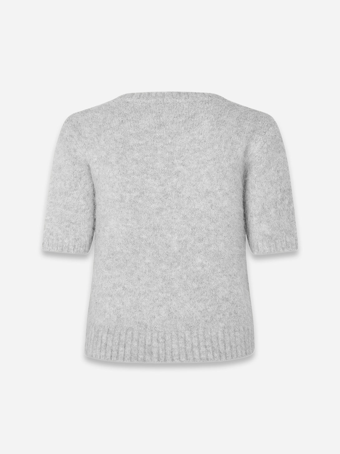 Light Grey Mel Sajeanne Top Womens Alpaca Short Sleeve Crewneck Top Samsoe Samsoe 