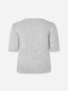 Light Grey Mel Sajeanne Top Womens Alpaca Short Sleeve Crewneck Top Samsoe Samsoe 