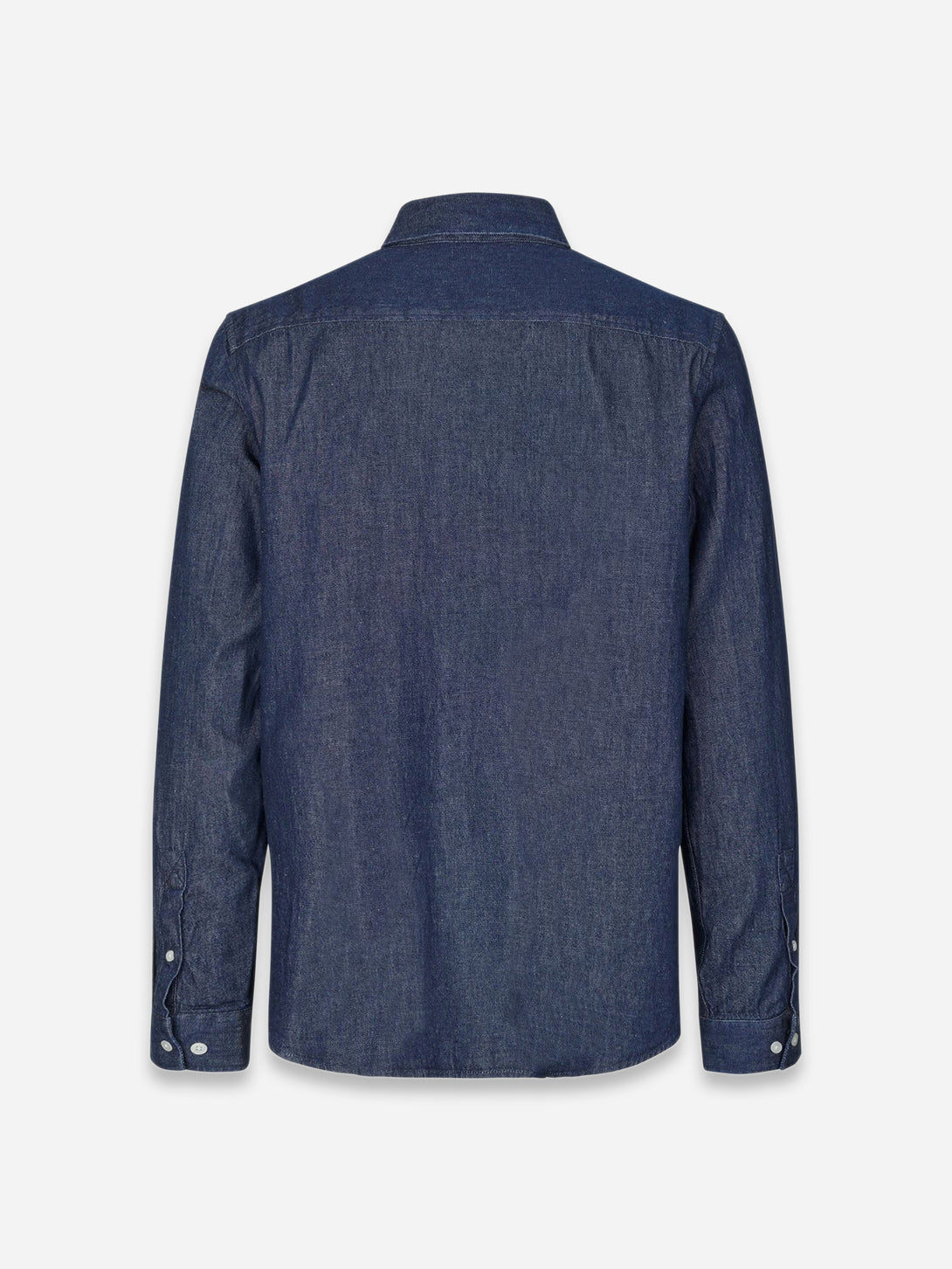 Salute Saryan P Shirt Mens Button Up Collared Indigo Denim Shirt Samsoe Samsoe