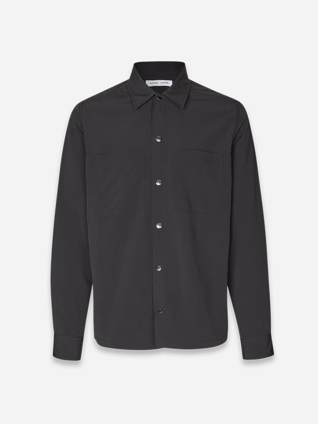 Black Sataka Jo Overshirt Samsoe Samsoe Mens Overshirt Button Up Collared Shirt 