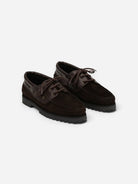 Mole Brown Croco Mix Boatshoe Mens Boatshoe Flat Les Deux 