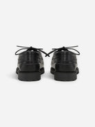 Black Grain Leather Boat Shoe Mens Black Leather Boat Shoes Les Deux