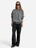 Grey Oversized Wool Cash Sweater Almina Concept