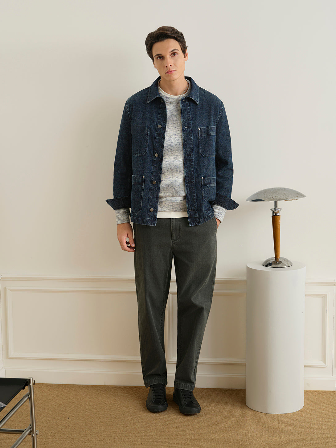 Dk Indigo Remi Ripple Denim Jacket Denim Button Up Jacket Outerwear ONS Clothing 