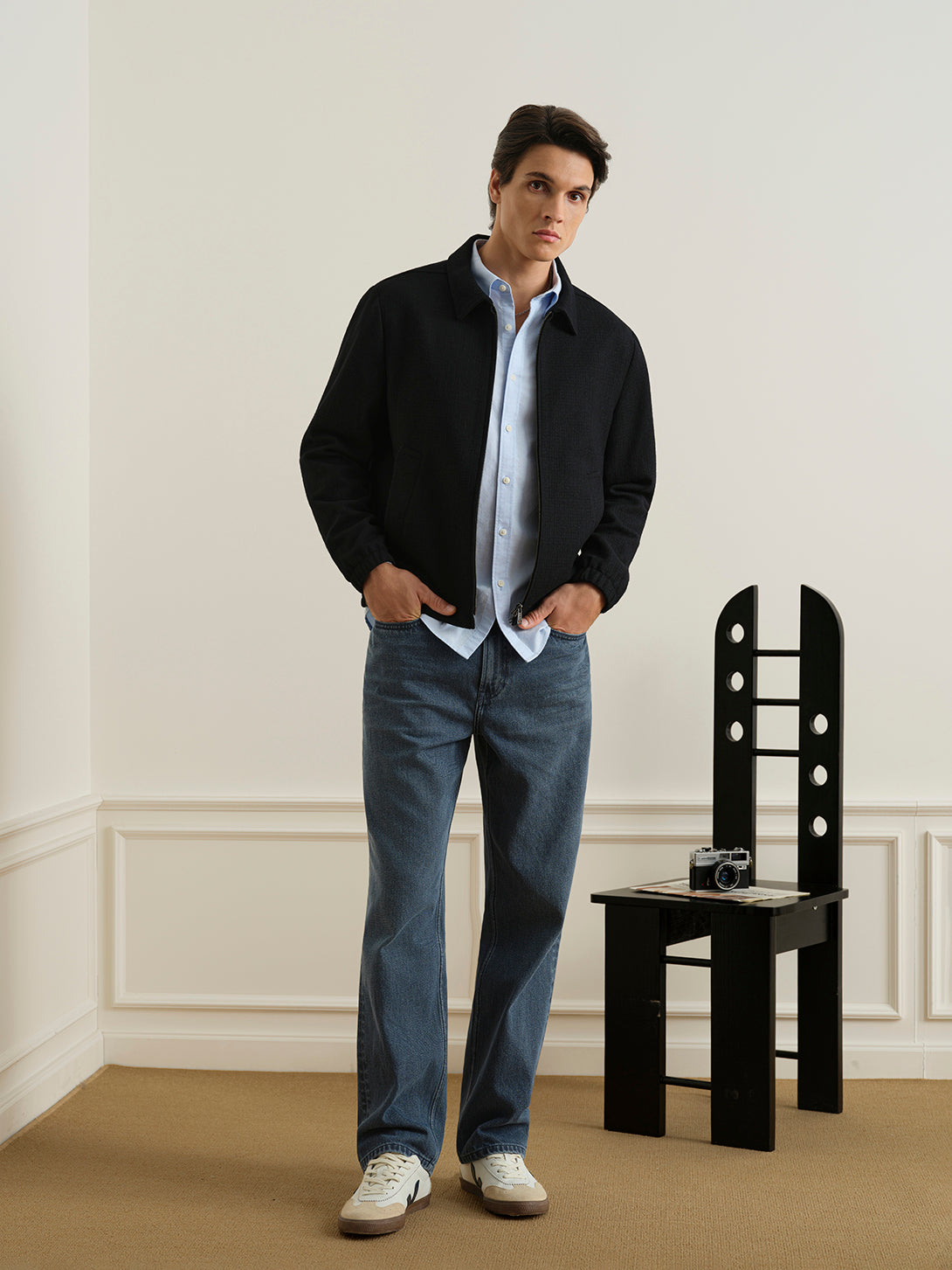 Indigo Stantons Straight-Leg Jeans Mens Relaxed Fit Indigo Denim Jeans ONS Clothing