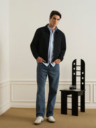 Indigo Stantons Straight-Leg Jeans Mens Relaxed Fit Indigo Denim Jeans ONS Clothing