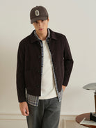 Dk Charcoal Hawthorn Novelty Corduroy Jacket Mens Corduroy Button Up Collared Outerwear Shirt Jacket ONS Clothing
