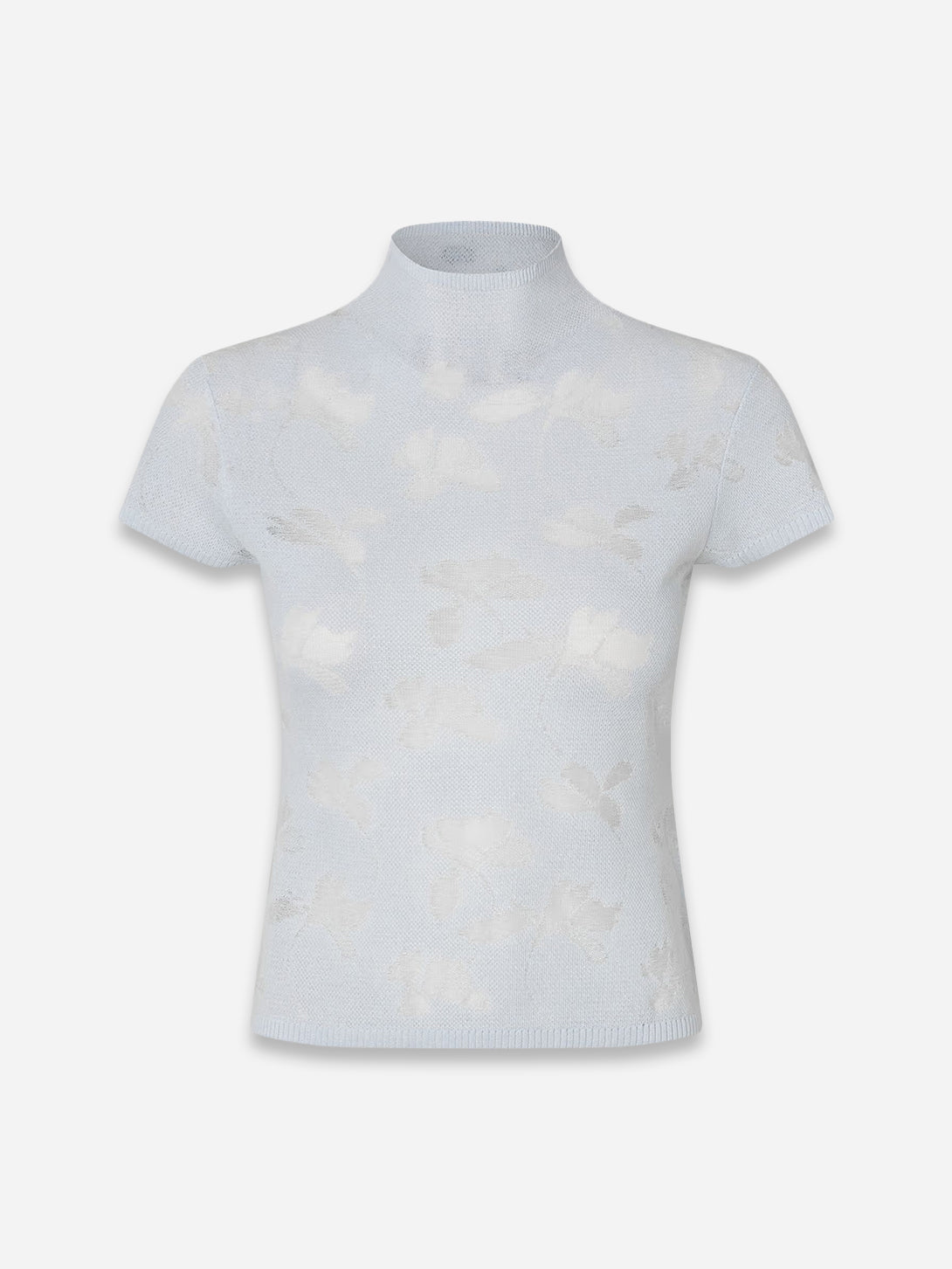 Illusion Blue Samarine T Shirt Womens High Neck Short Sleeve Samsoe Samsoe Shirt 