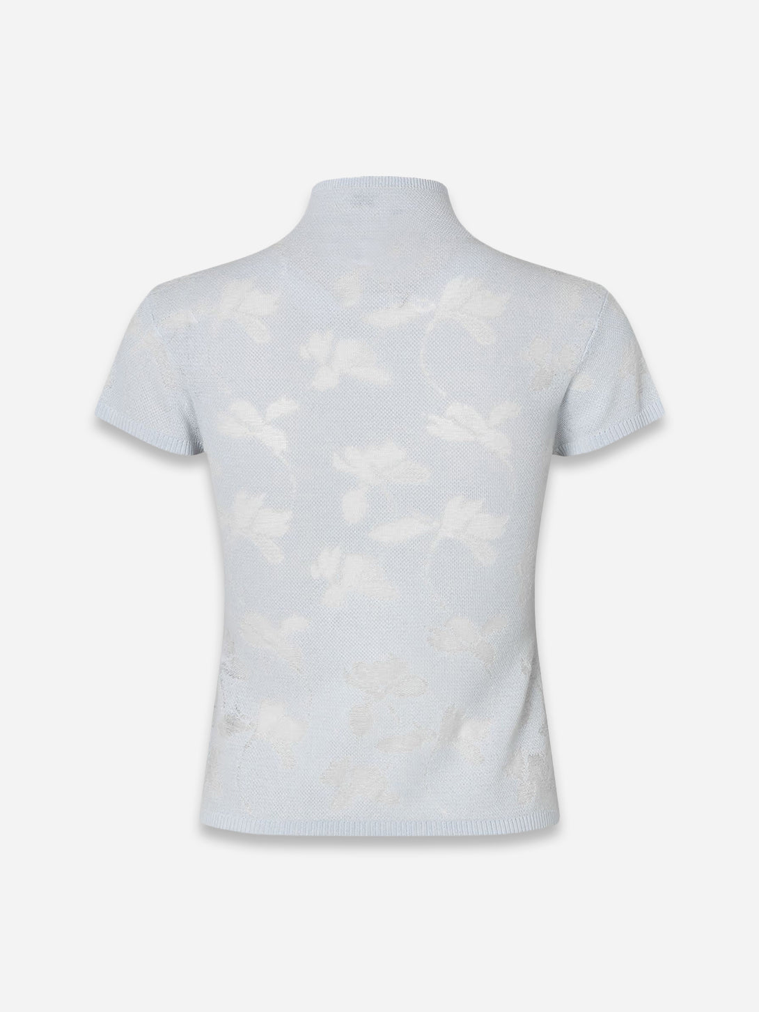 Illusion Blue Samarine T Shirt Womens High Neck Short Sleeve Samsoe Samsoe Shirt 